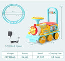 6V Electric Children's Train with 16 Curved Tracks & 6 Sturdy Wheels - Blue