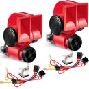 Set of 2 Electric 12V 150dB Train Horns for Vehicles and Boats
