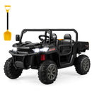 12V Black Electric Dump Truck for Kids with Remote Control and Shovel