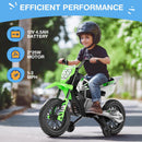 12V Children's Motorcycle, 2X25W Electric Ride-On Bike with Safety Training Wheels