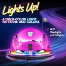 Pink 12V Light-Up Bumper Car for Kids - Indoor and Outdoor Fun