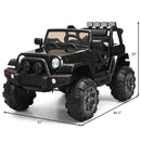 12V Black Kids Truck Car with Remote Control, MP3 Music, and LED Lights