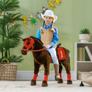 Neighing Ride-On Horse Toy for Children Ages 3 to 8 with Saddle and Stirrups