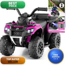 OLAKIDS 6V Pink Kids ATV with Spray Feature, Remote Control, and Storage Compartment