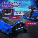Blue 12V Electric Drifting Go Kart with Gradual Acceleration, Sound, and Illumination