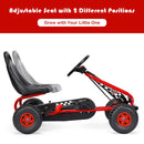 Babyjoy Red Kids Pedal Go Kart with Adjustable Seat and Handbrake