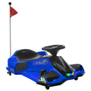 Blue 12V Electric Drifting Go Kart with Gradual Acceleration, Sound, and Illumination