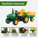 John Deere Ground Force 12V Ride-On Tractor with Extra Large Trailer for Ages 3-7