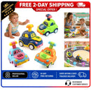 Press and Go Vehicle Playset for Toddlers - Set of 4 Cars for Ages 1-3