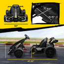 24V Electric Go Kart with Adjustable Seat and Gradual Acceleration, Black
