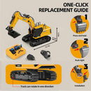 Versatile 3-in-1 RC Excavator with 14 Channels, Drill Bit, and Grabbing Bucket