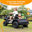 24V Kids Electric Ride-On Car, 4-Seater for Ages 3-8 in Black