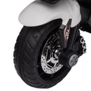 White 3-Wheel Kids Electric Motorcycle with Horn and Traction Tires