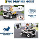 12V Kids Remote Control Dump Truck with Dump Bed, Shovel, and Music