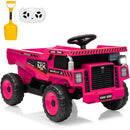 12V Remote Control Electric Dump Truck Toy for Kids in Rose Red