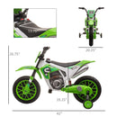 12V Electric Green Dirt Bike Motorcycle Toy for Kids with Training Wheels