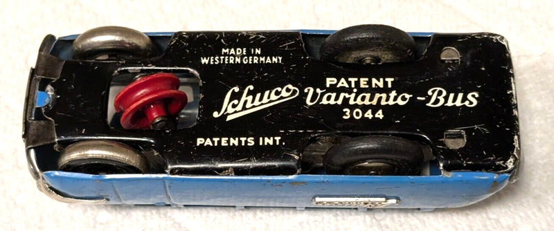 Working Schuco Varianto 3044 Blue Tin Bus Toy with Key West Germany