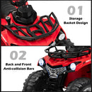 12V Electric Kids ATV Quad with 2 Speed Settings, MP3 Player, and Headlights - Red