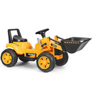 Yellow 6V Battery-Powered Ride-On Excavator Digger with Digging Bucket