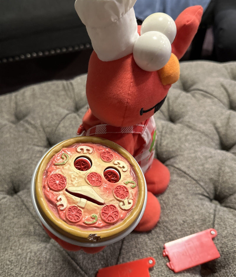 Vintage 2006 Singing and Dancing Elmo Toy, 12-Inch Pizza Pie Theme, Fully Functional