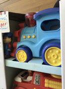 Exciting Light & Sound Train, Tractor, and Fire Truck Set with 3 Action Figures