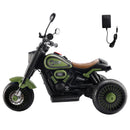Colorful Light and Music Green 3-Wheel 6V Electric Ride-On Motorcycle for Kids