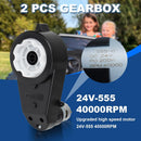 24V High-Speed RS555 Motor 40000RPM Gearbox for Kids Ride-On Cars - Set of 2