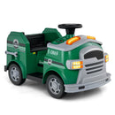 12V Green Fire Truck Ride-On Toy Car for Toddlers with Shovel and Wrench