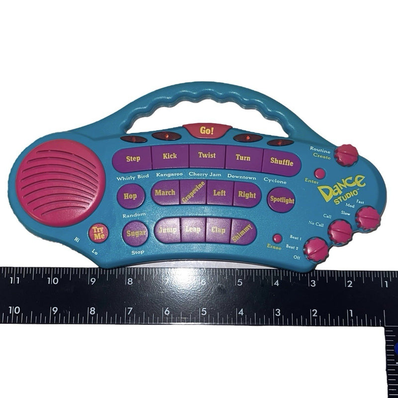Girl Dance Studio Teacher with Vintage 90s Boombox and Music Sounds Toy