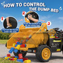 24V Electric Dump Truck with Remote Control and Durable EVA Tires - Yellow