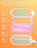 Dual Function Electric Fly Swatter 4000V, Insect Zapper Racket, White