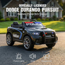 12V Electric Police Car for Kids with Dual Speed, LED Lights, Remote Control, Music, and Horn