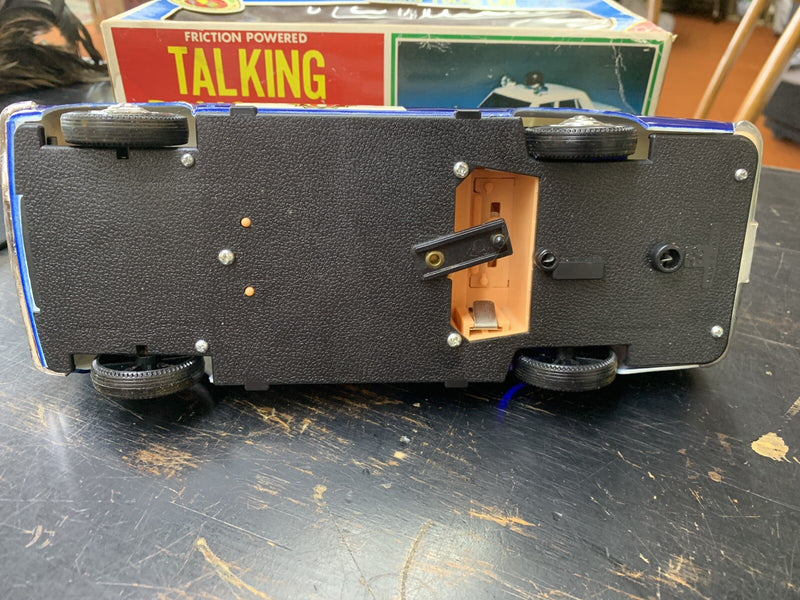 Vintage Battery Operated English Talking Police Car with Box