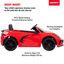 Huffy 12V Electric Red Corvette Stingray Ride-On Car for Kids, 5MPH