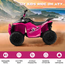 Pink 12V Electric Ride-on ATV for Kids with Bright Headlights and Music