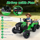 Kids' 24V Electric Tractor with Removable Trailer, Remote Control, and Music