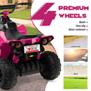 Pink 12V Electric Ride-on ATV for Kids with Bright Headlights and Music