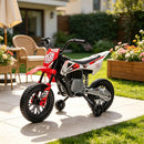 Red 12V Electric Motorcycle for Kids with Training Wheels and Sounds
