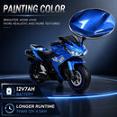 Boys Blue Electric Ride-On Motorcycle with Training Wheels for Kids Aged 3+