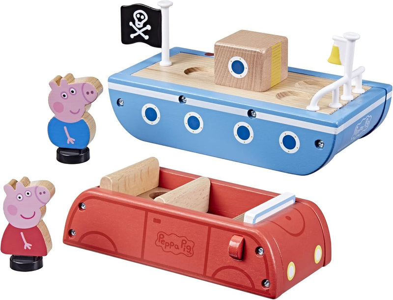 Wooden Cars and Boats Toy Set for Children Over 2 Years