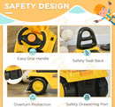 Multi-Function Excavator Digger Ride-On with Scooter and Pulling Cart for Imaginative Play