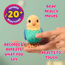 Whimsical Chatty Bird Toy in Cage - Voice Mimicking Fun for Imaginative Kids 5-7