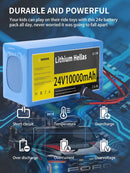 24V 10Ah Lithium Battery with 29.4V 1A Charger for Children's Ride-On Toys, Single Unit