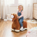 Musical 6V Ride-On Horse with Foot Pedal, Washable Cover, Suitable for Ages 1.5 to 5