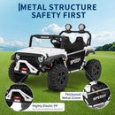 Dual Seat Electric Car for Kids, 24V Powered Ride-On, Speedy 4.97MPH Truck, White