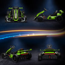 Green Electric Go Kart with Adjustable Seat and Slow Start, 24V, 7.5 MPH
