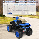 Children's 12V Blue Battery-Powered ATV with LED Lights and Adjustable Speed
