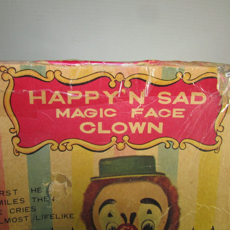 Battery Operated Magic Face Clown Toy with Happy and Sad Expressions in Original Box from Japan