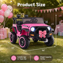 24V Dual-Seater Children's Ride-On Truck with Doors, Remote, Horn, and Music - Pink
