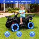Electric Pink 4-Wheel ATV Ride-On Toy for Kids Ages 3-8, 24V, 66lbs Weight Limit